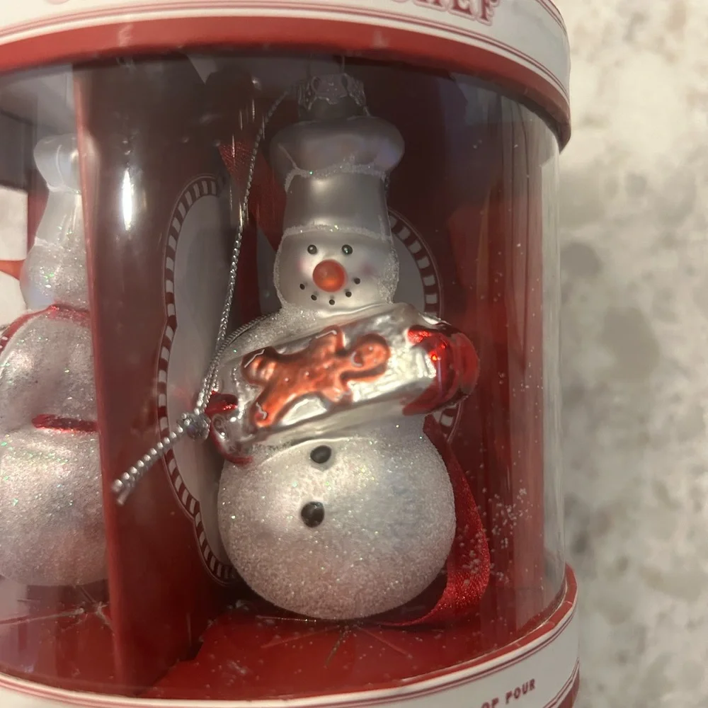 Williams Sonoma Snowman Chef Ornaments (set of 4)